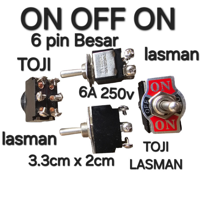 Jual BSM saklar swith switch tombol tongkat tuas on off besi besar 6p ...