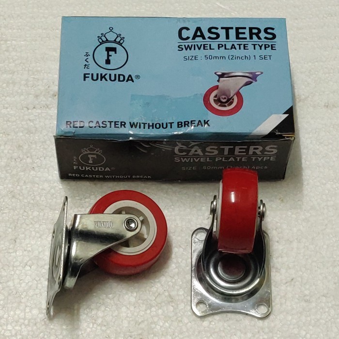 Jual Roda Casters Nylon Merah FUKUDA 50 MM | Shopee Indonesia