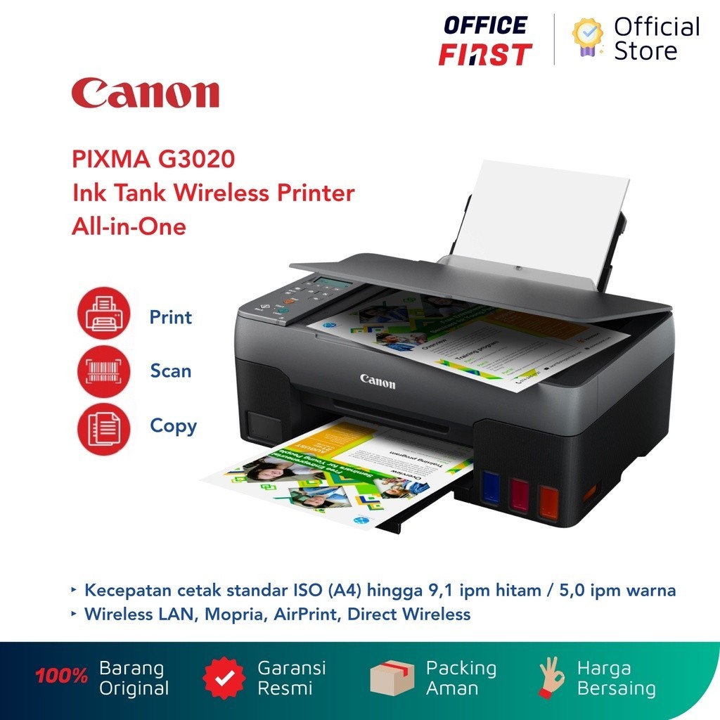 Jual Canon PIXMA G3020 Printer Print Scan Copy Ink Tank Wireless WiFi ...