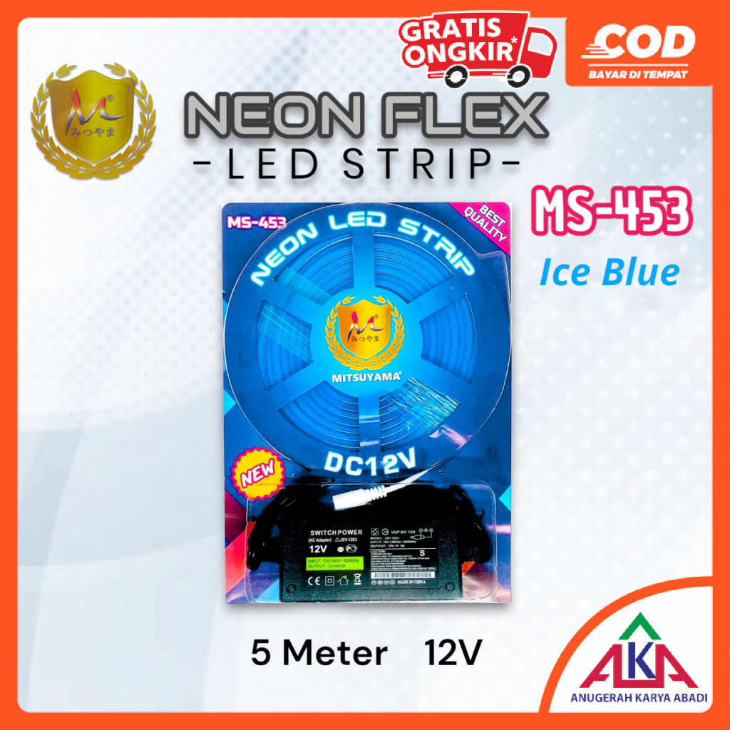 Jual Lampu LED Strip Neon Flex + Adaptor MITSUYAMA MS-453 5M (300 Leds ...