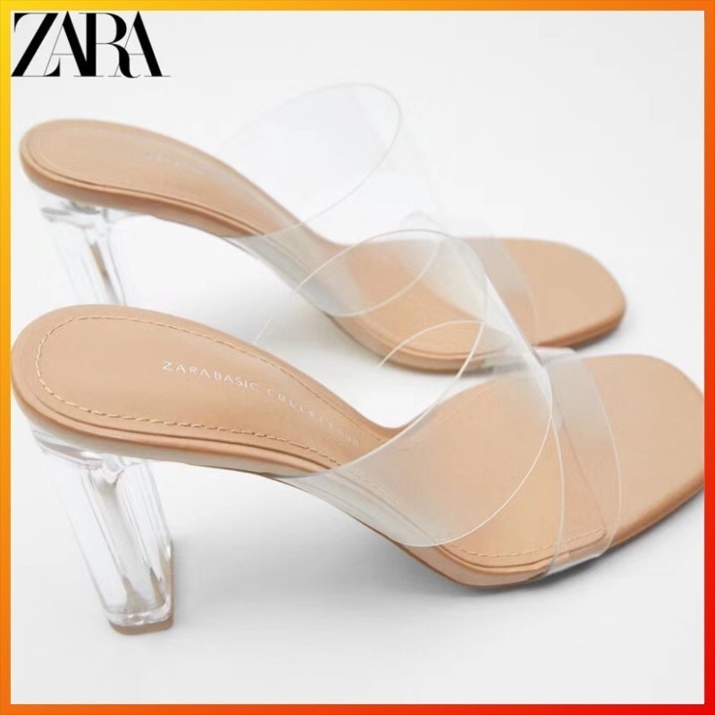 Jual ZARA vinyl sandals with methacrylate heels Shopee Indonesia