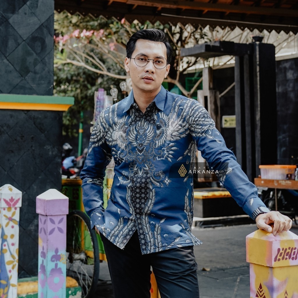 Jual BATIK ARKANZA SOLO Motif Sriwijaya Kemeja Baju Batik Laki Laki