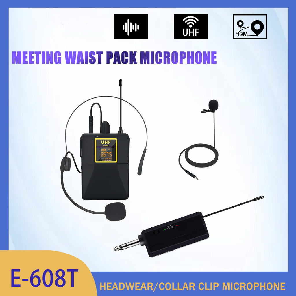 Jual Lavalier Lapel Wireless Headset Microphone Clip On tanpa kabel