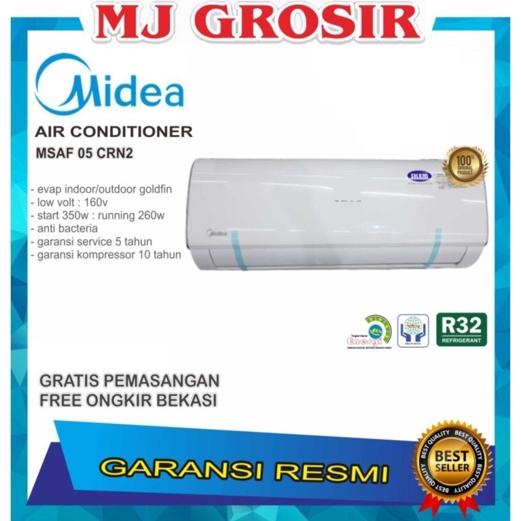 Jual AC MIDEA MSAF 05 CRN 5 CRN 1/2 PK + PASANG R32 STANDARD LOW SUPER ...