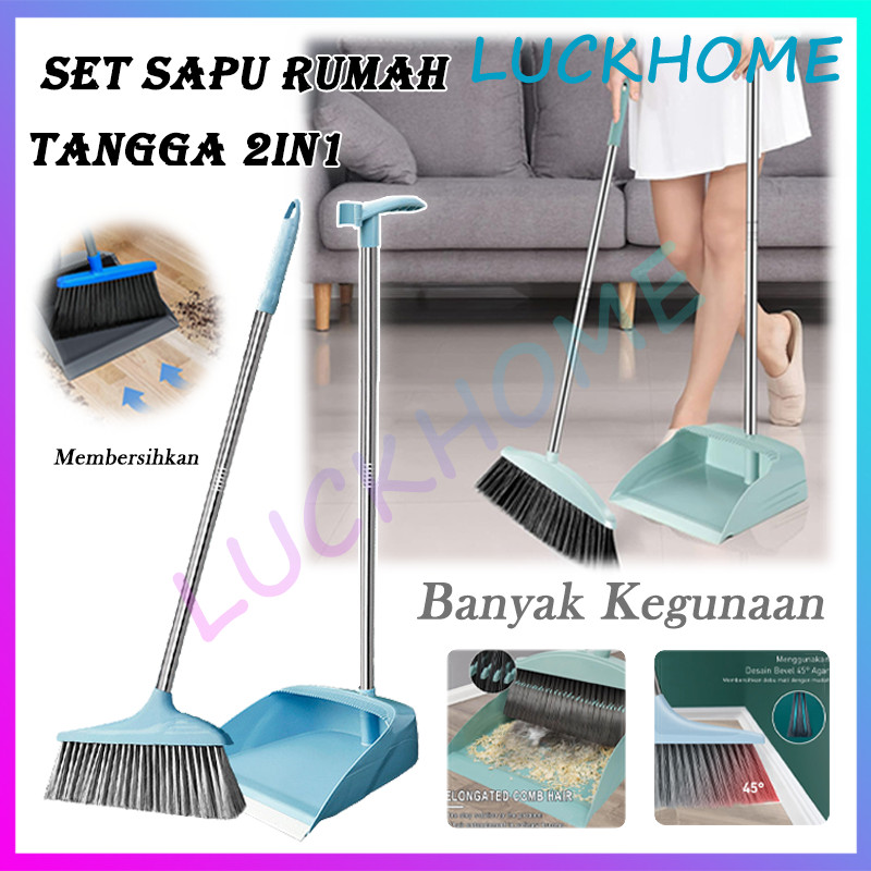 Jual Set Sapu Lantai Pengki Lipat Broom Broom Set Dustpan Alat ...