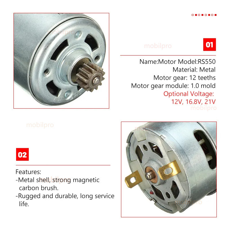 Jual RS550 Motor Dc16.8 RPM, dengan Gear Box Torsi Tinggi dan Kecepatan ...