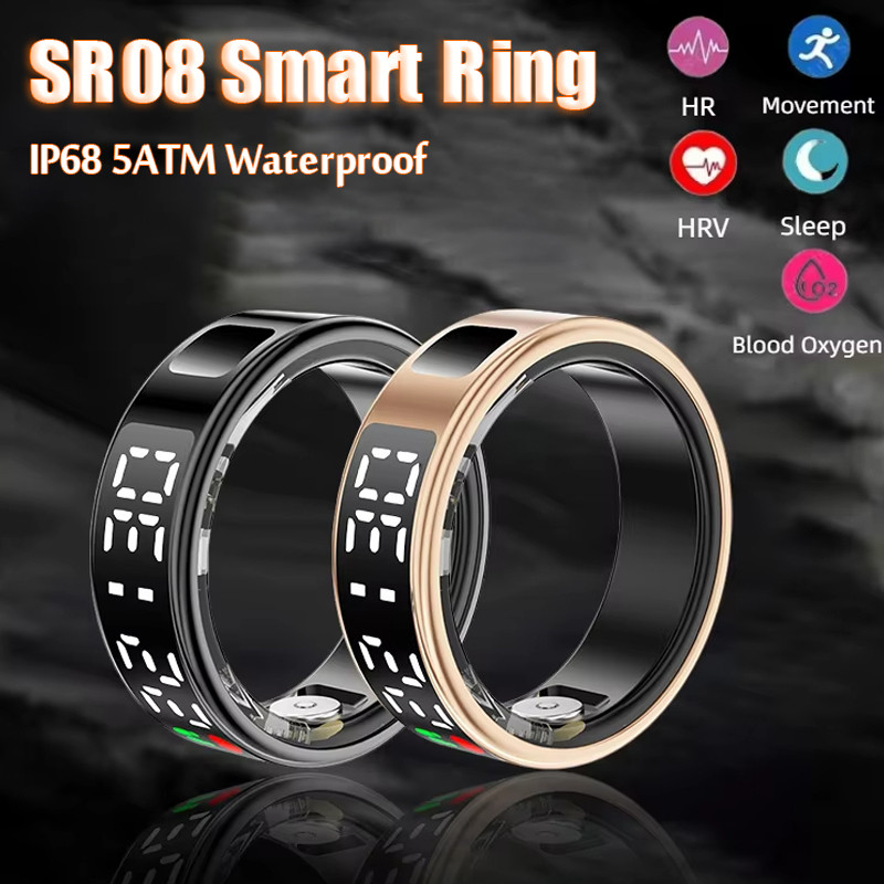XSWCCJJ Smart Ring 7.0 Mit LED Display - 5ATM Wasserdicht Für Fitness & Schlaf-Tracking