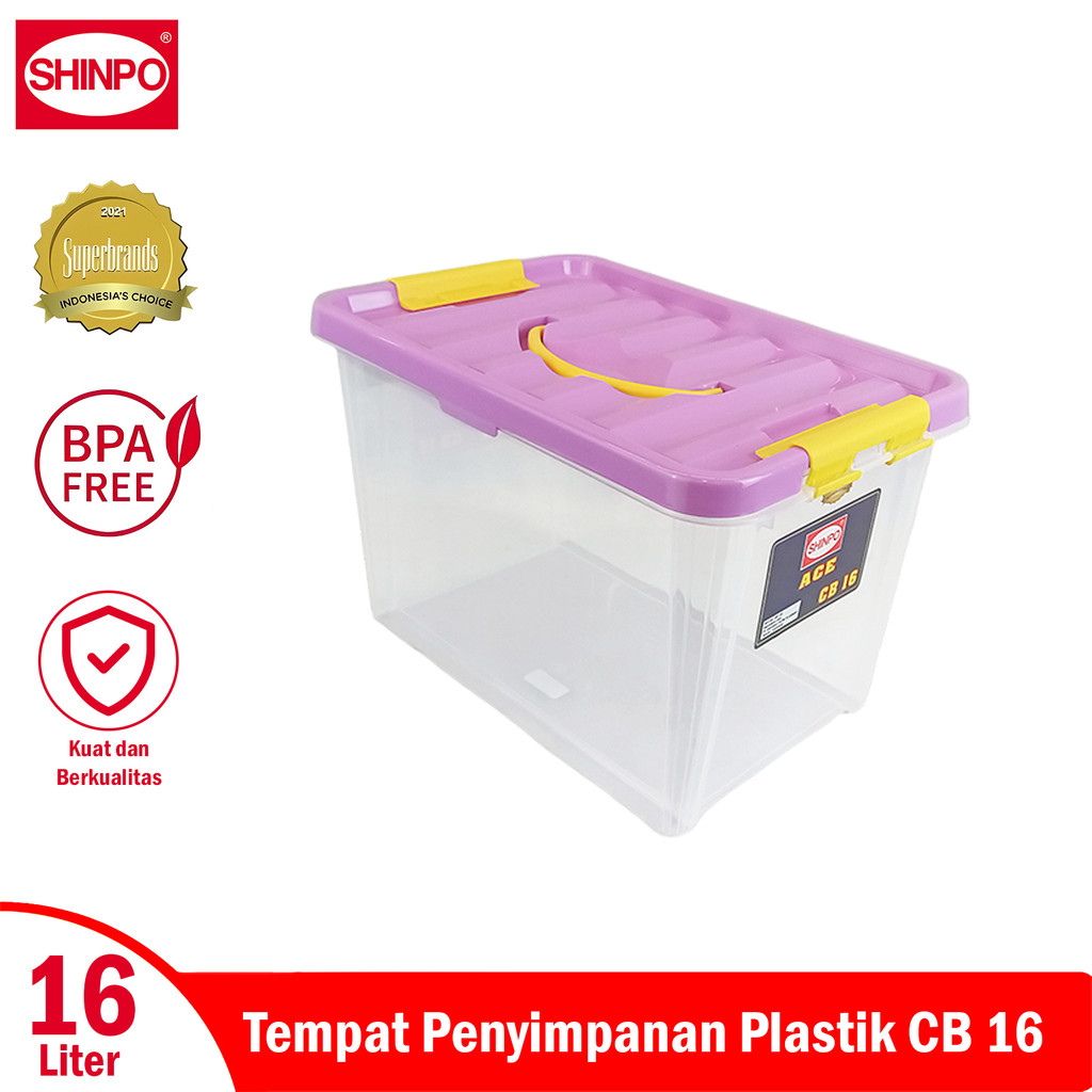Jual SHINPO Ace Container Box Plastik with Lock Klip Pengunci 16 L ...