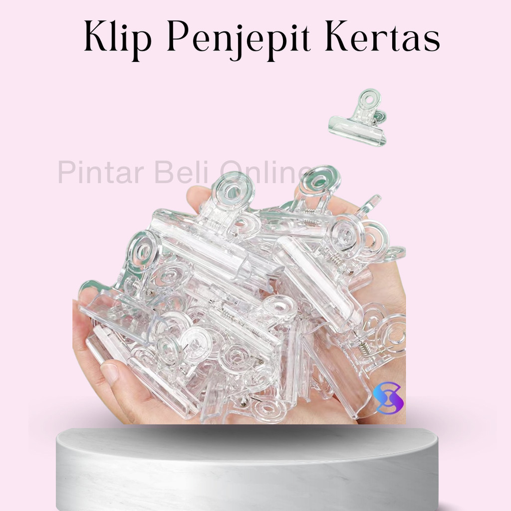 Jual Jepitan Kertas Transparan Paper Clip Plastik Bening Klip Penjepit