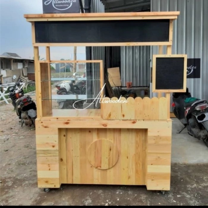 Jual both/grobak jualan kayu jati Belanda | Shopee Indonesia