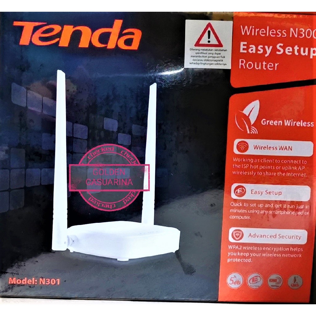 Jual TENDA N301 Router Wireless 300Mbps Easy Setup Router | Shopee ...