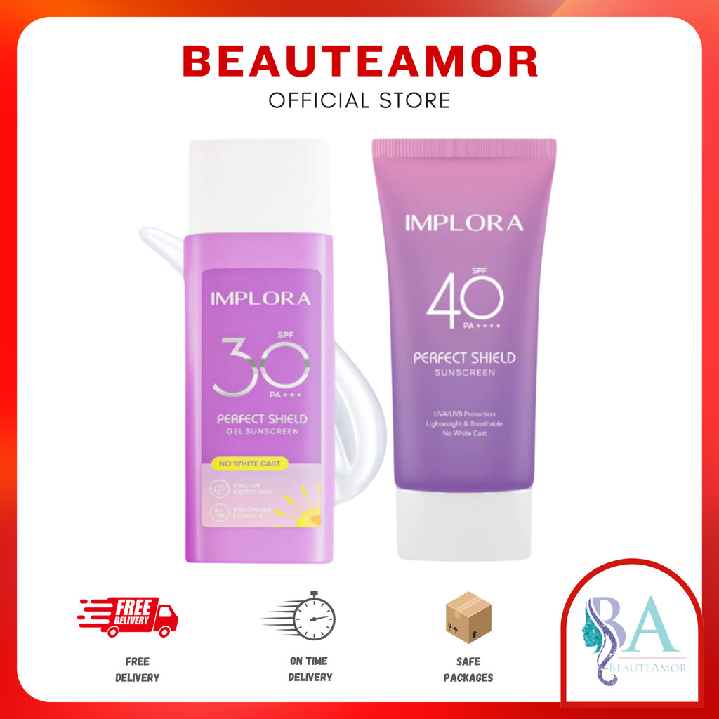 Jual Implora Perfect Shield Sunscreen SPF 40 PA++++ 50ml | New SPF 30 ...