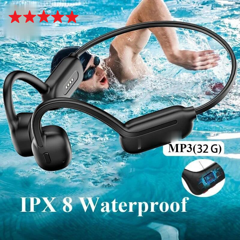 Jual Swim Ear Bone Conduction Earphone IPX8 Wireless Headphone IPX