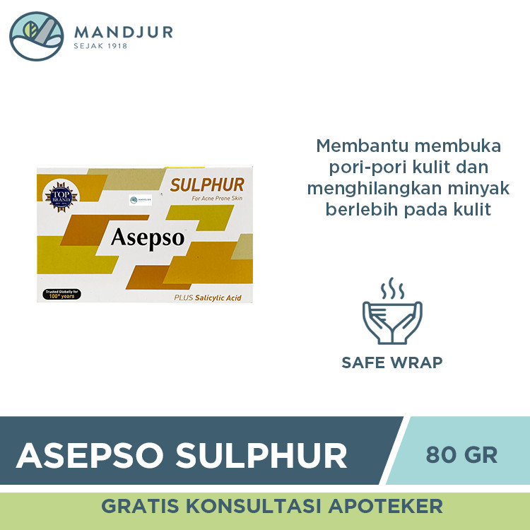 Jual Asepso Sulphur 80 Gram Sabun Batang Antiseptik Shopee Indonesia