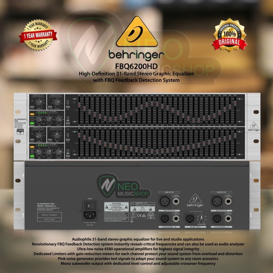 Jual Behringer FBQ6200HD 31Band Stereo Graphic Equalizer Original