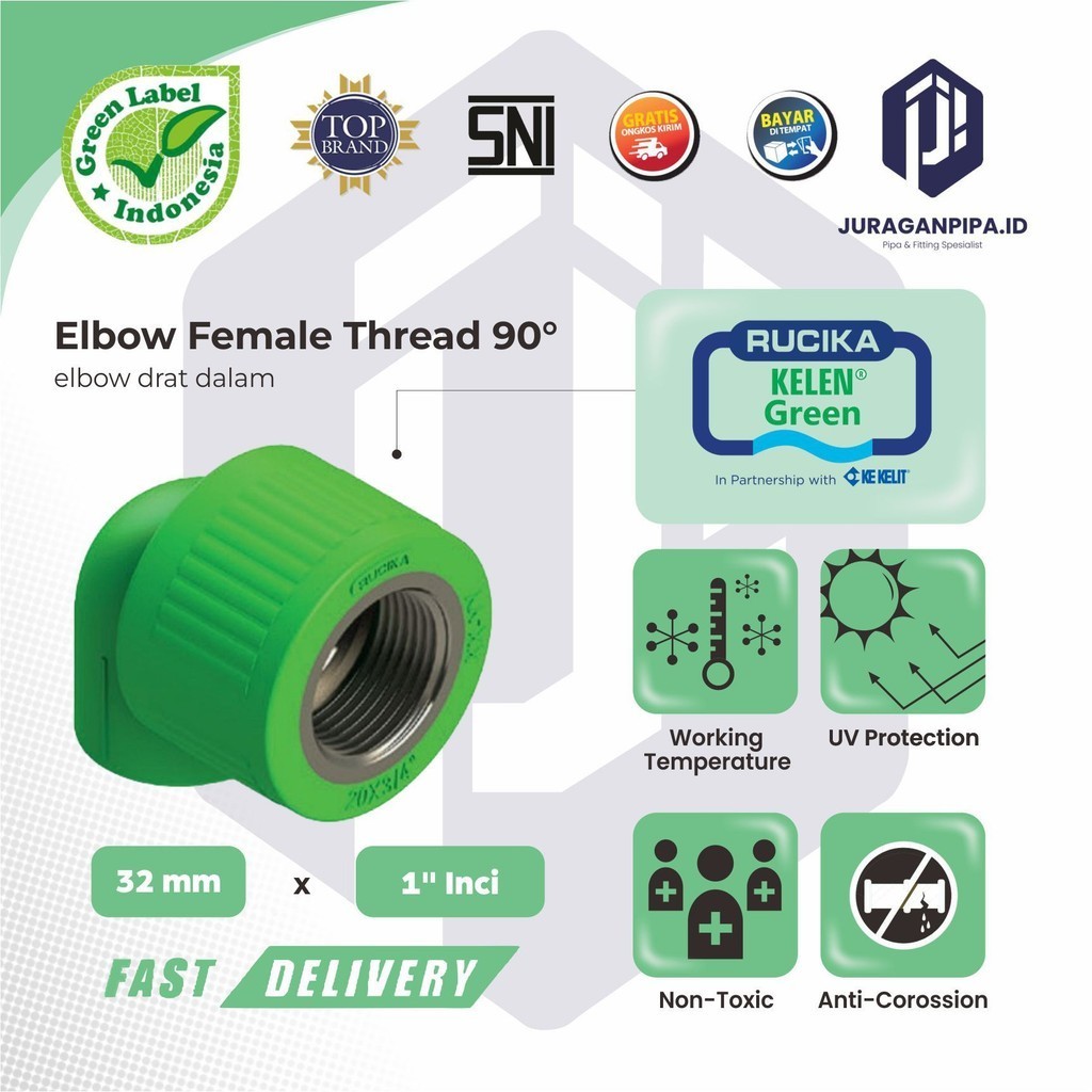 Jual Elbow Female Thread PPR 32 mm x 1