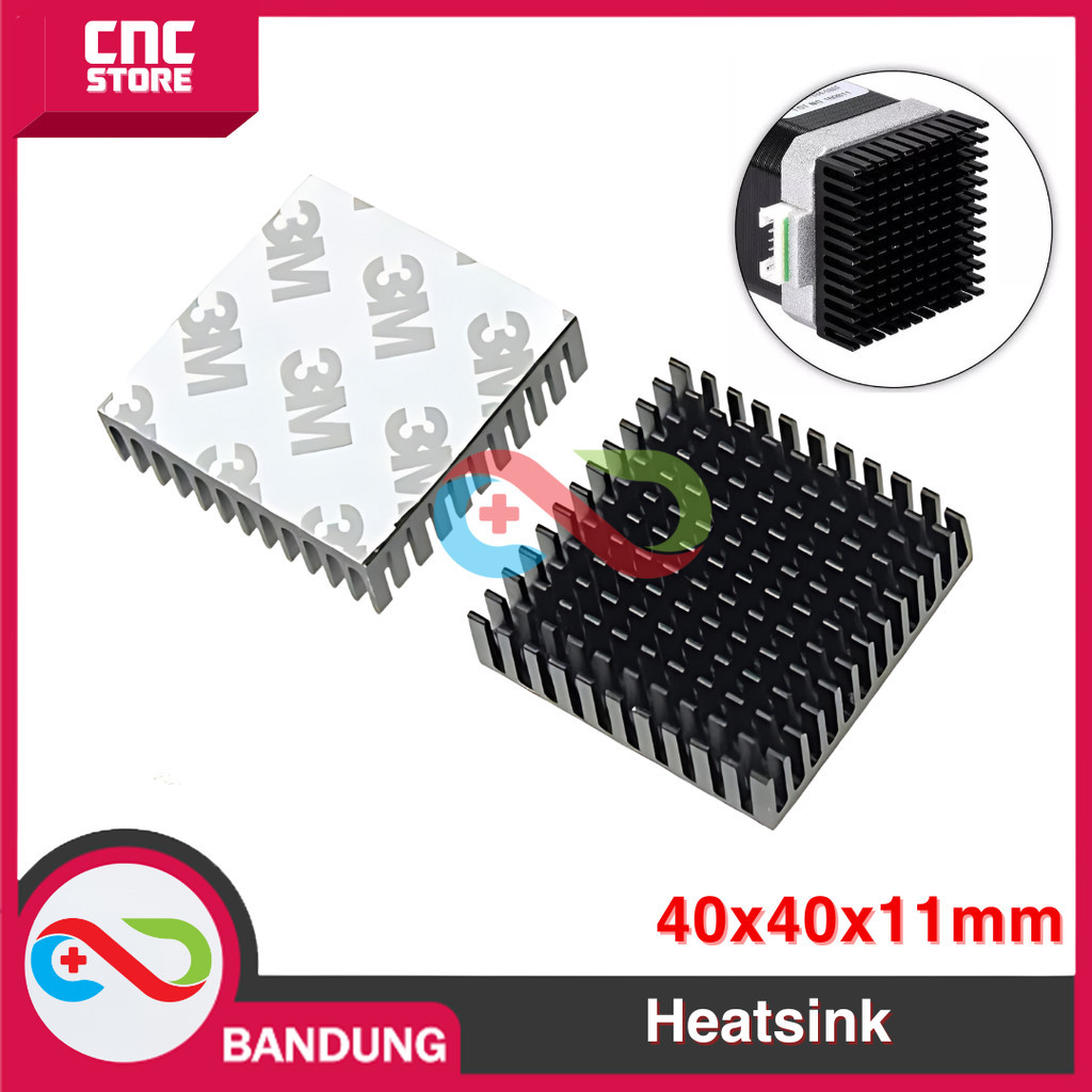 Jual HEATSINK MOTOR STEPPER NEMA 17/24 HEAT SINK 40X40X11 WITH TAPE ...