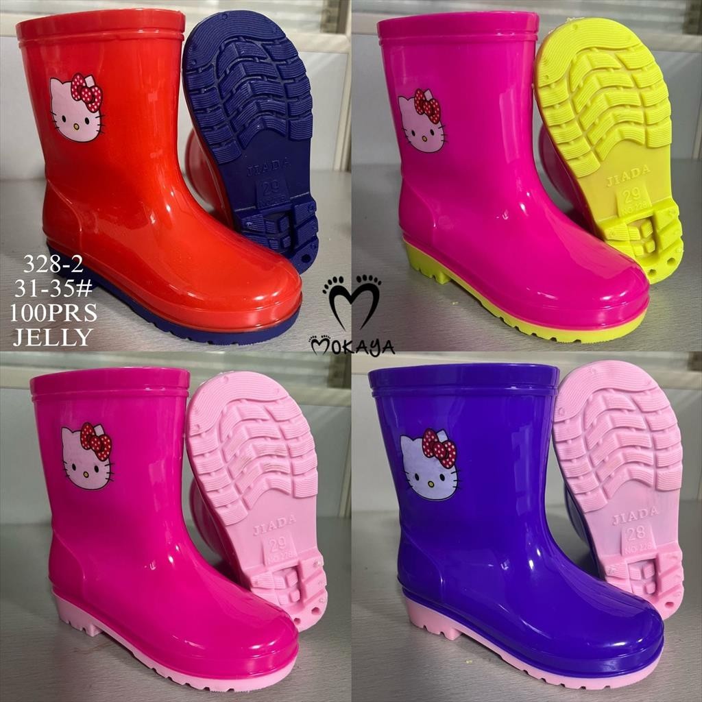 Jual Sepatu Boots Jelly Anak Cewek Remaja Hello Kitty Premium Anti Air ...