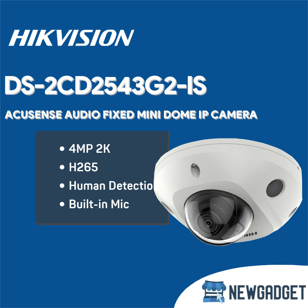 Hikvision 4MP AcuSense Built-in Mic Dome IP Camera - DS-2CD2143G2-IU