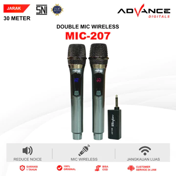 ADVANCE Wireless Microphone Wireless Double Charge (MIC 205 MIC 206 MIC 207 MIC 208 MIC209
