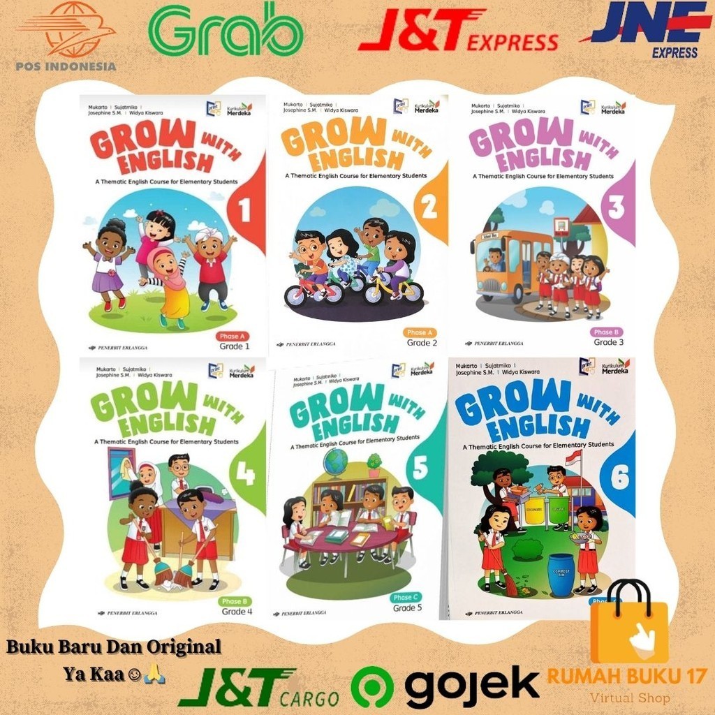 Jual Buku Grow With English Kelas 1 2 3 4 5 6 SD/MI Penerbit Erlangga ...