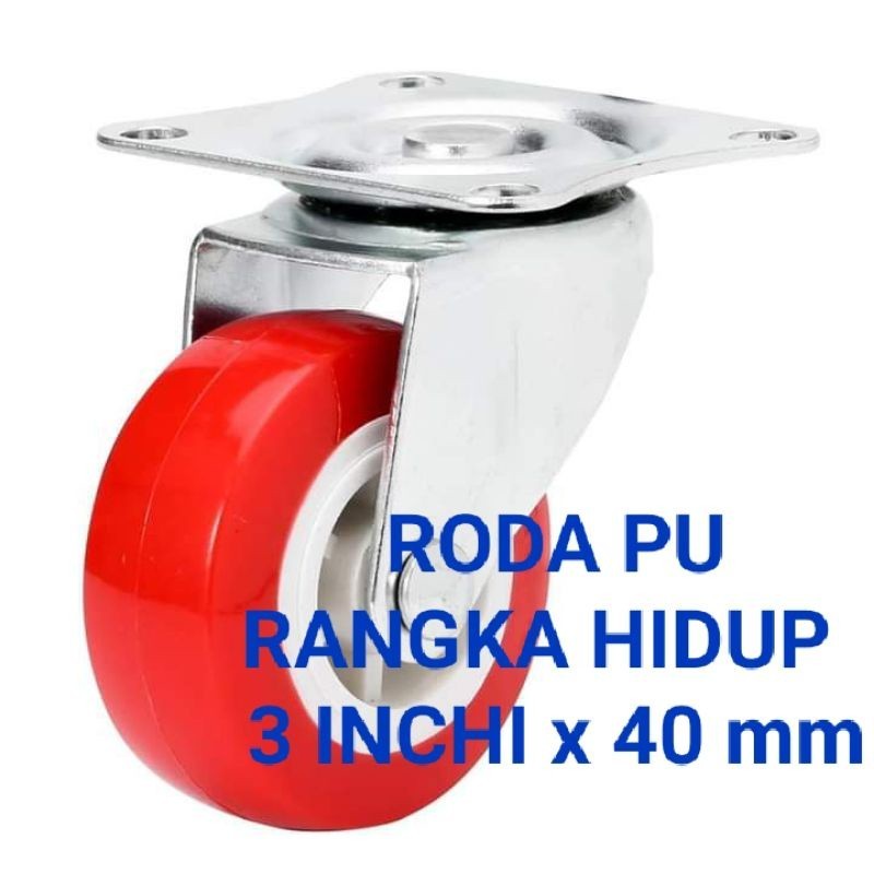 Jual RODA PU RANGKA HIDUP 3 IN X LEBAR 40 mm PLAT 5mm | Shopee Indonesia