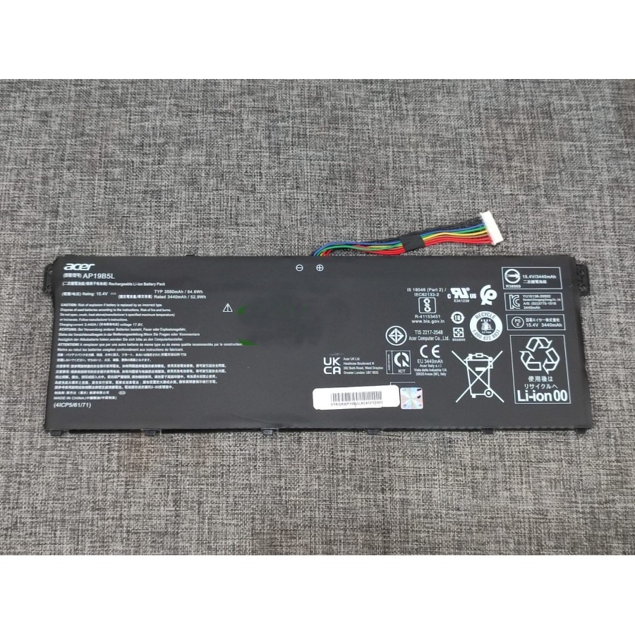 BO ACER ASPIRE 5 A315-58 A517-52 A715-41 A715-42 A515-43 A515-43G A515-52 A515-52G ( AP19B5L ) 15,4V ORI