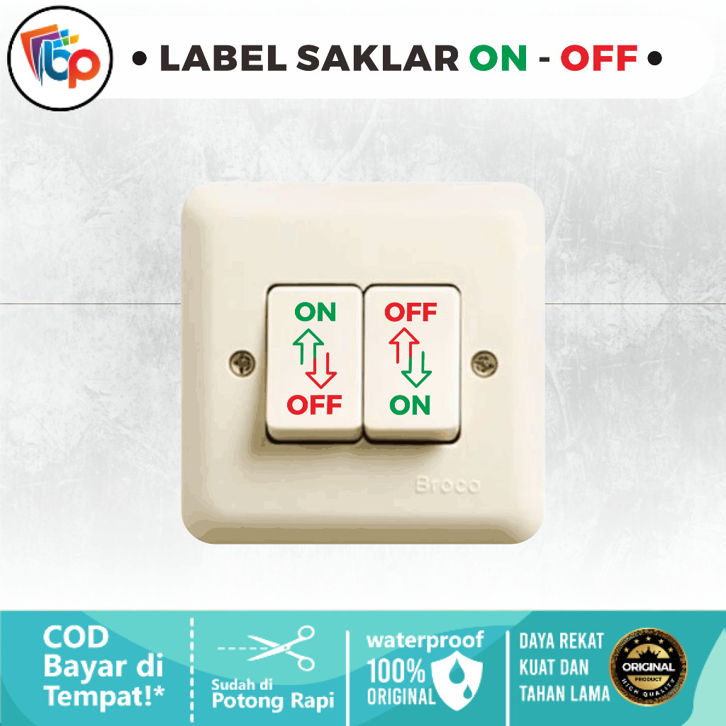 Jual Stiker Pet Anti Air Label Penanda Saklar Lampu On Off | Off On ...