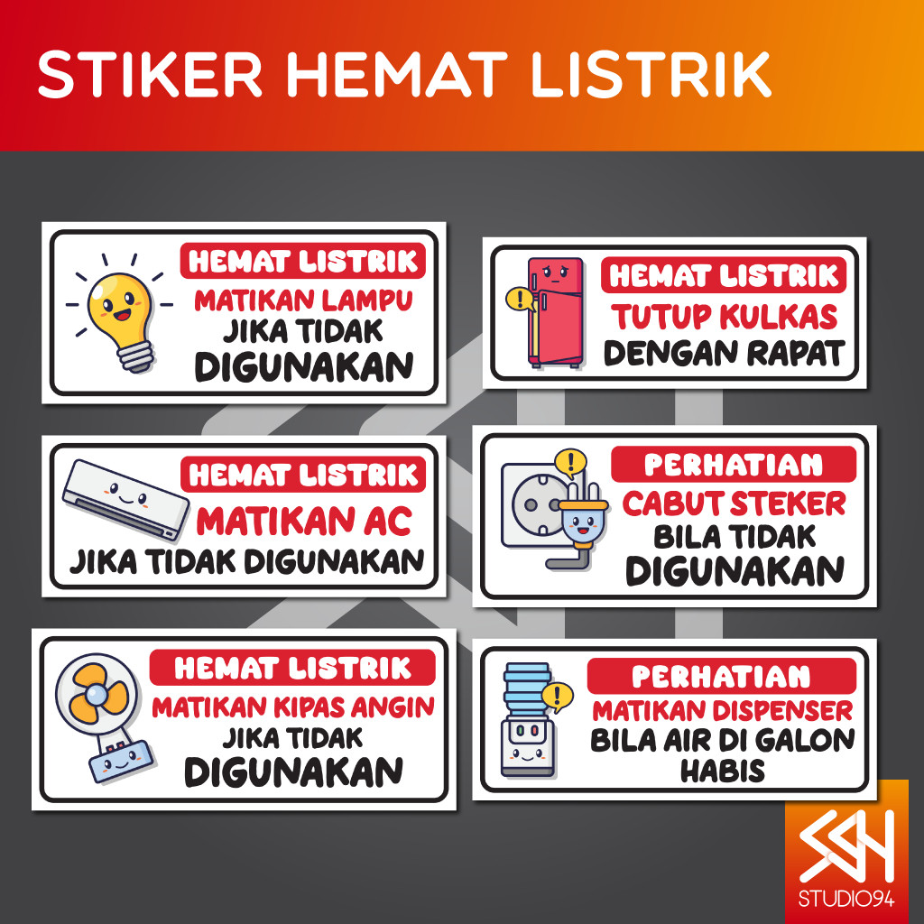 Jual Sticker Sign Hemat Energi - Stiker Hemat Listrik - Matikan Lampu ...