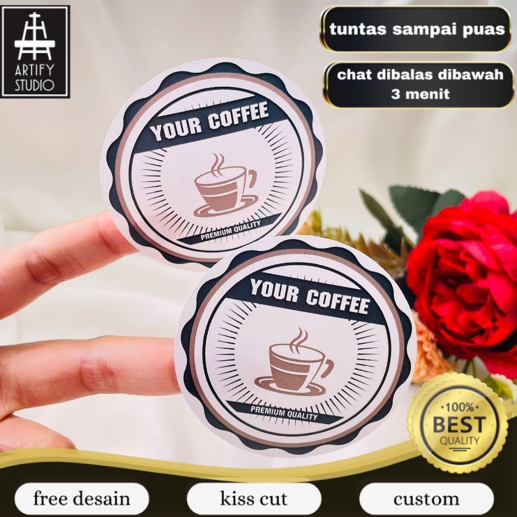 Jual Artify 9-15 Cetak Sticker Label Coffe Stiker Coffee Free Desain ...