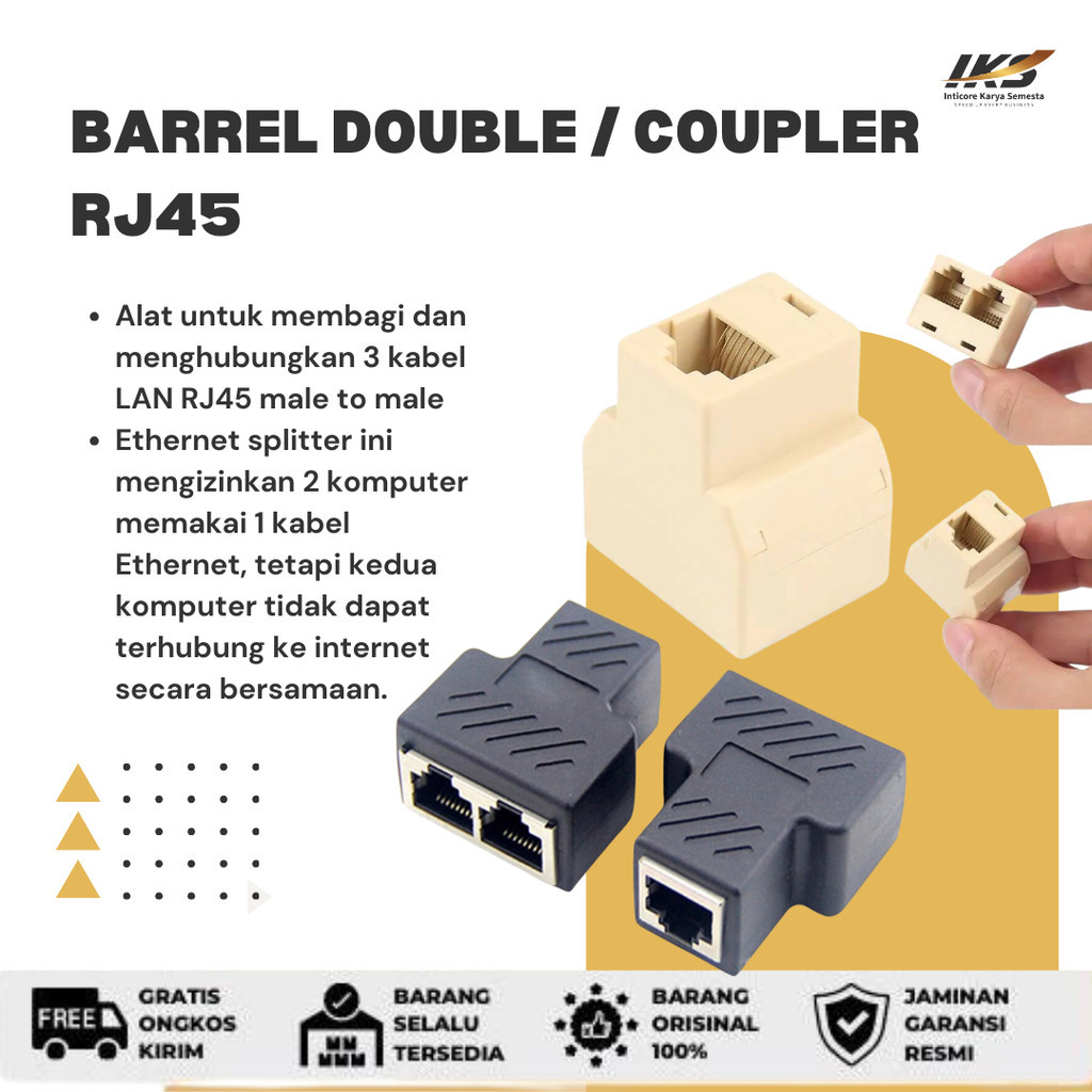 Jual Barrel Double RJ45 GOOD QUALITY Coupler Sambungan Konektor ...