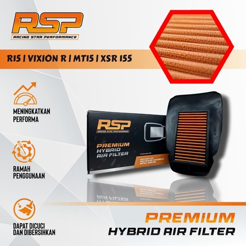 Jual Baru! Rsp Premium Hybrid Air Filter Yamaha R15 Vixion R Mt15 Xsr ...