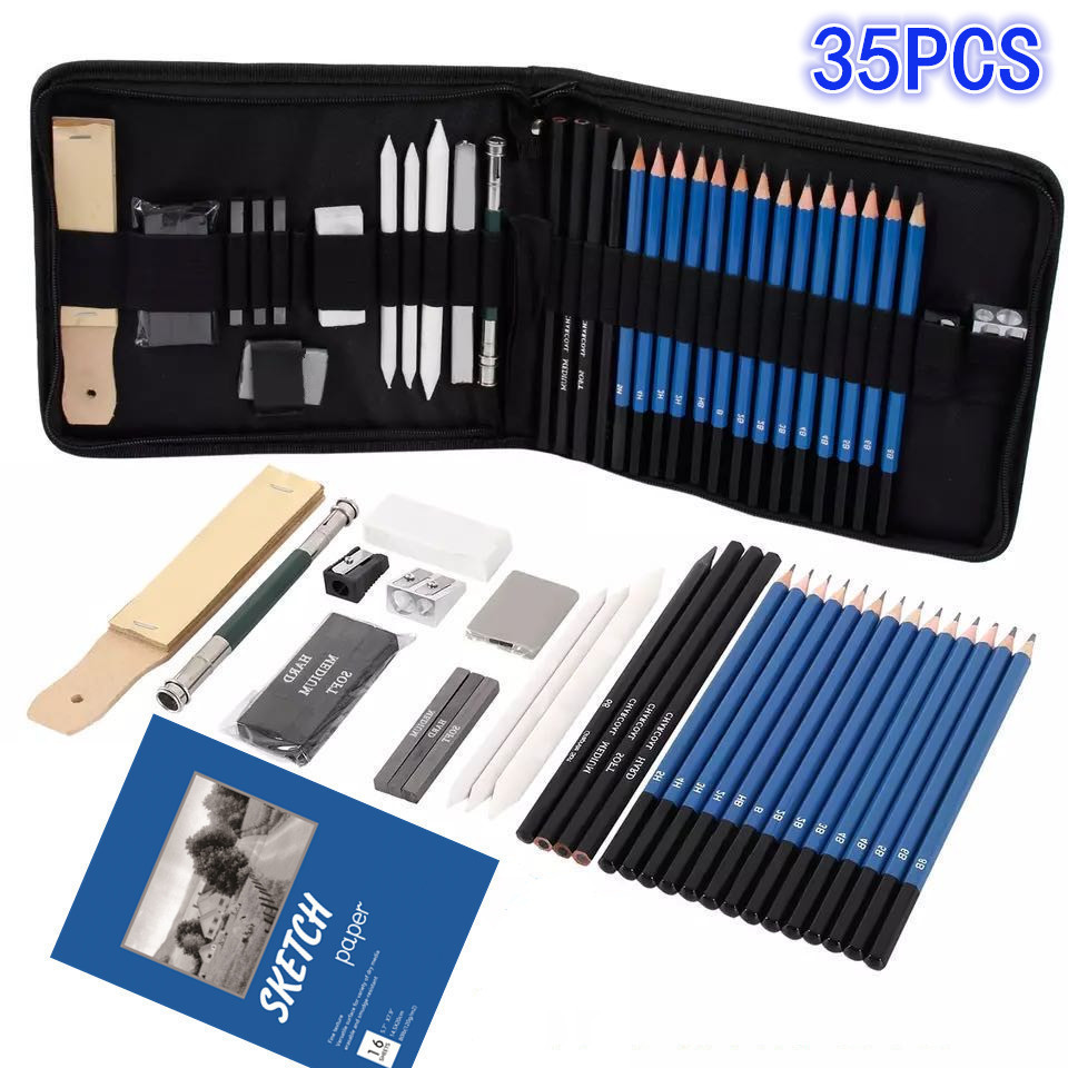 Jual 35pcs Set Sketch Pencil Drawing Set Pisau Penghapus Dan Pensil