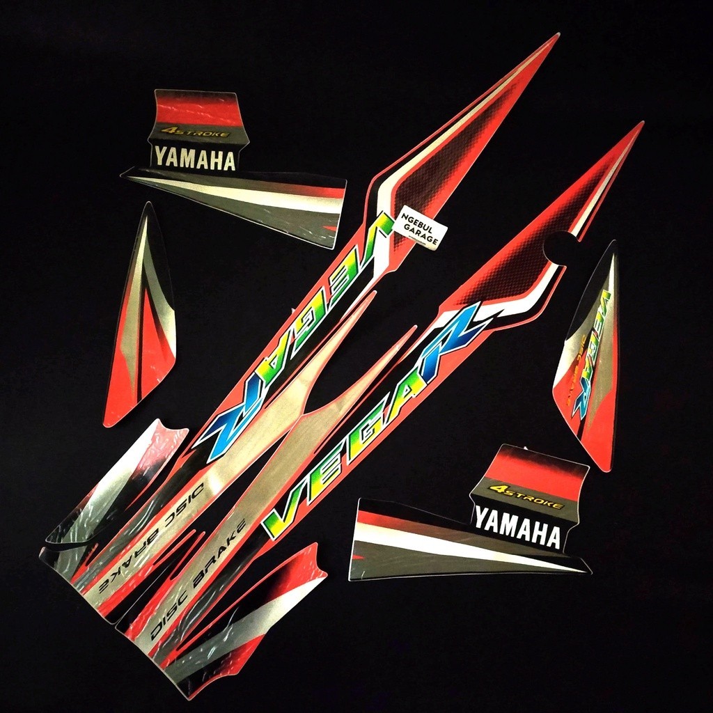 Jual Stiker Vega R 2004 Striping YAMAHA IMI ORANYE SILVER HIJAU ...
