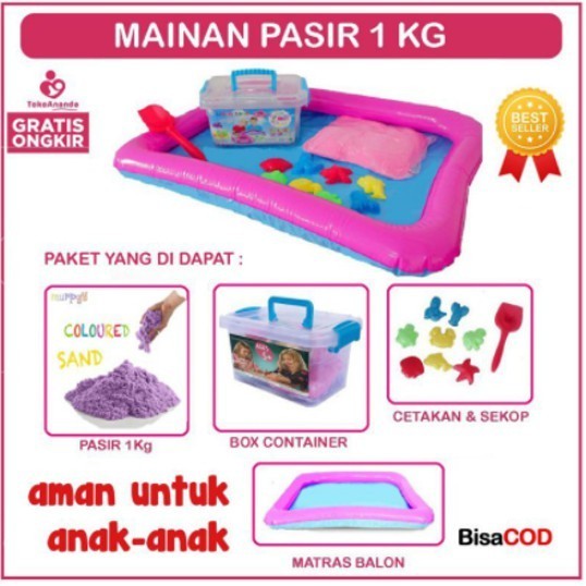 Jual Mainan Pasir Ajaib/Magic Sand 1kg satau paket box (Komplit ...