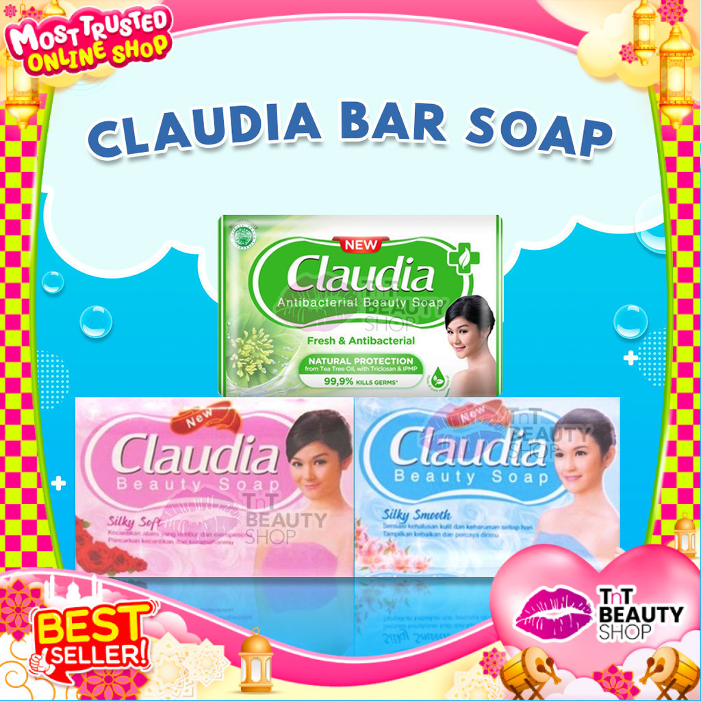CLAUDIA Beauty Bar Soap Silky Soft | Silky Smooth | Fresh & Antibacterial | 60g | Tnt Beauty Shop