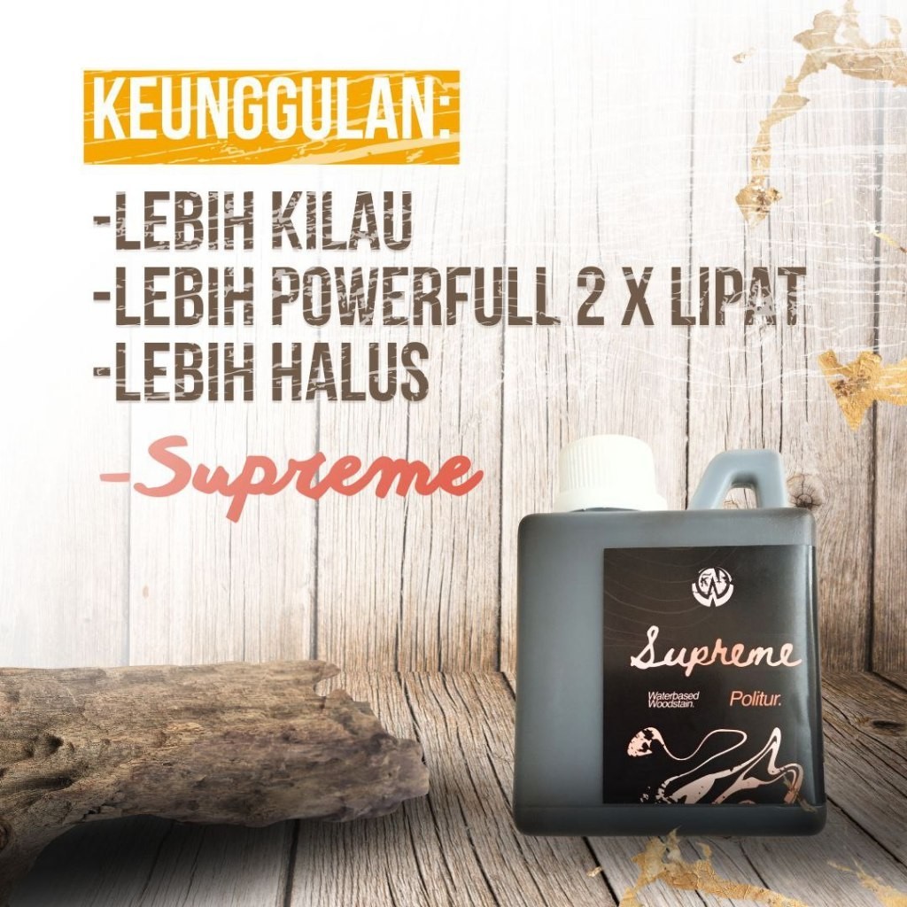 Jual Politur Kayu Plitur SUPREME Woodnesia Woodstain Waterbased ...