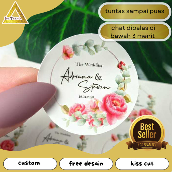 Jual INKA 2-4 Stiker Wedding Souvenir Sticker Custom Ucapan Nikah Label ...
