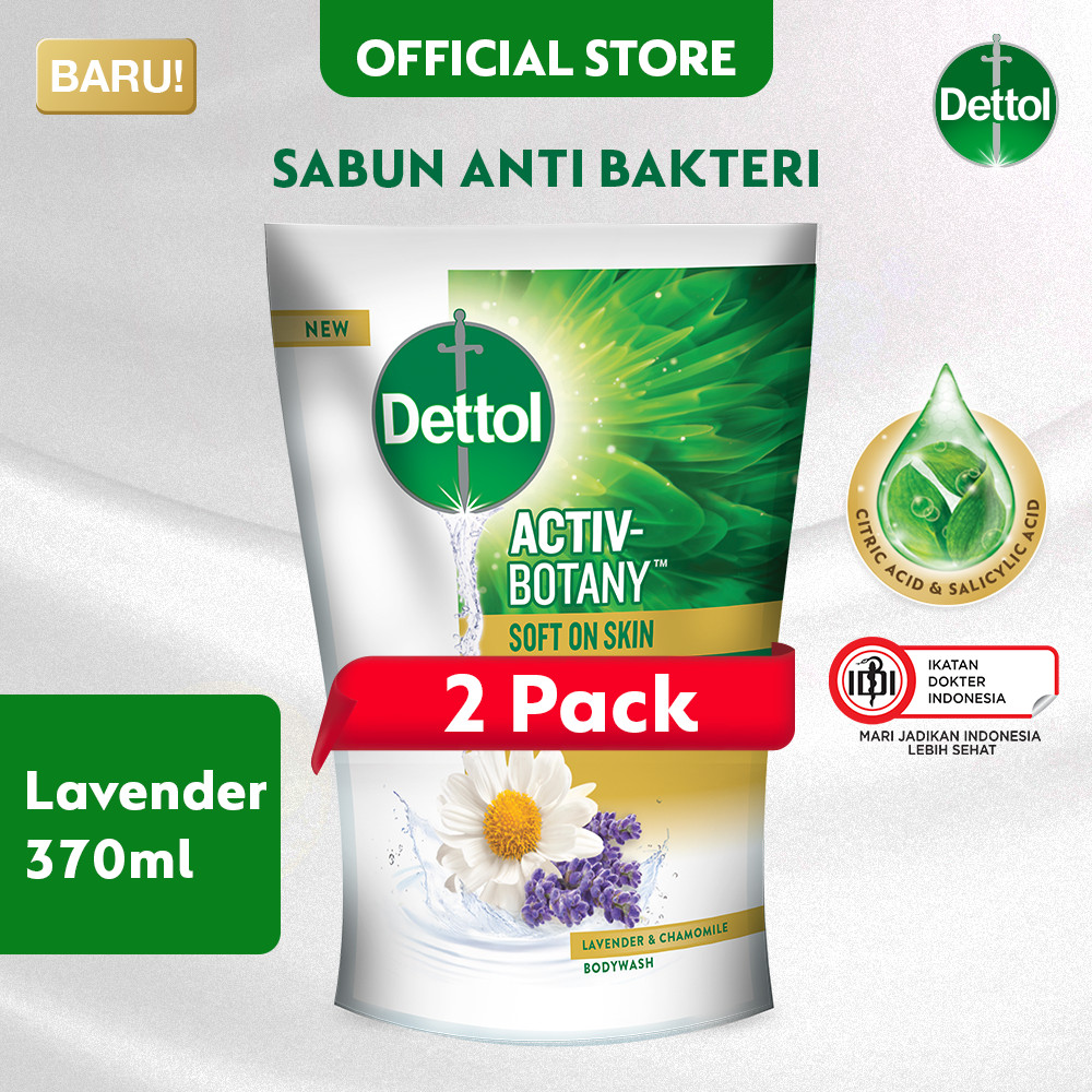 Jual Dettol Sabun Mandi Cair Activ-Botany Lavender and Chamomile Pouch ...