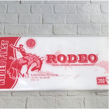 Jual PE RODEO MERAH 12 X25 200 GR PLASTIK ES | Shopee Indonesia