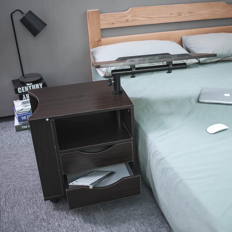 Laptop Bed Table Computer Notebook Desk Stand With Foldable Legs & Cup Slot Tray | Black