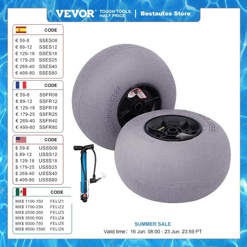 2-Pack 10" Beach Balloon Wheels - Inflatable Tires For Kayak/Canoe Dolly, Sand Carts & Beach Transports