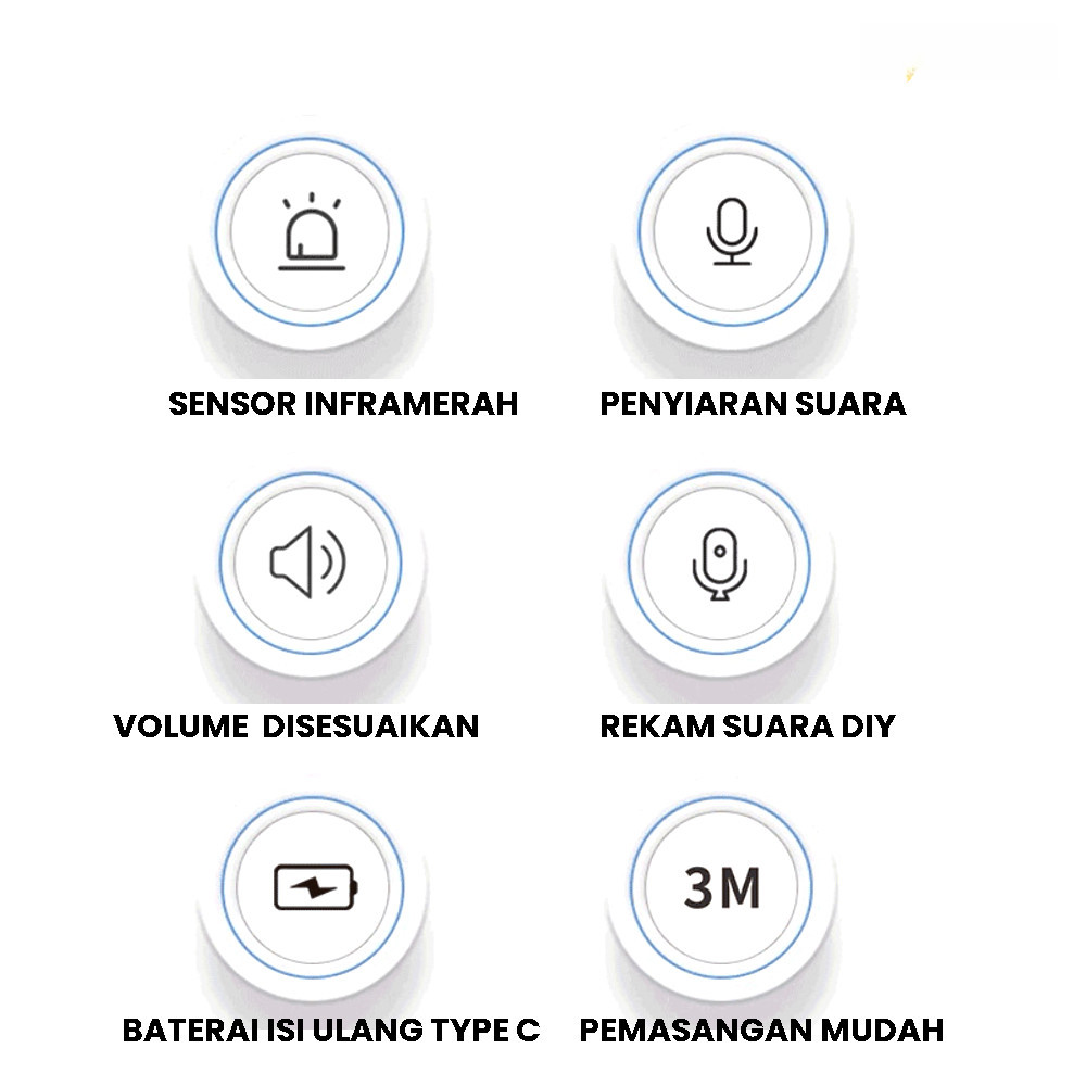 Jual EASYCAM Bel Pintu Sensor Motion Sensor Gerak Infrared Otomatis ...