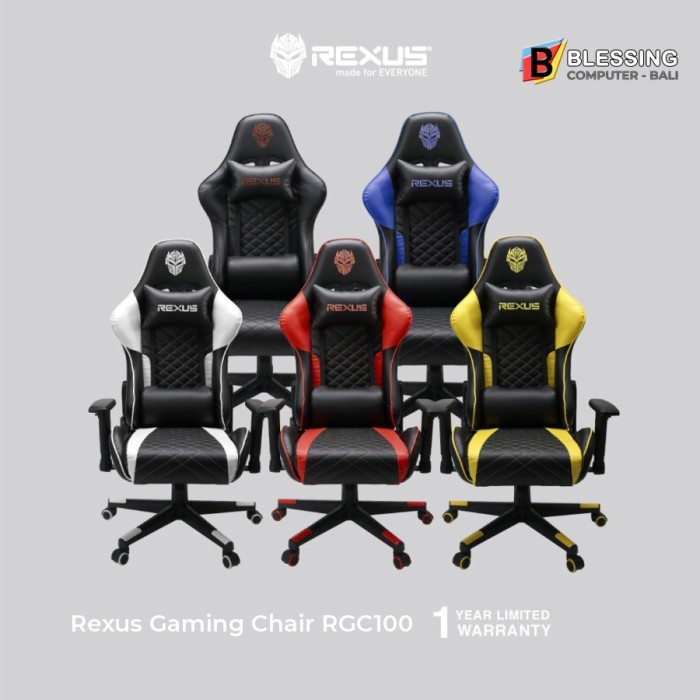 Jual KURSI GAMING REXUS RGC100 BLUE / Rexus RGC-100 Gaming Chair ...