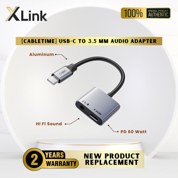 Jual Sound card HP USB C to Audio Mic Aux Cabletime Headset 3.5mm 2in1 ...