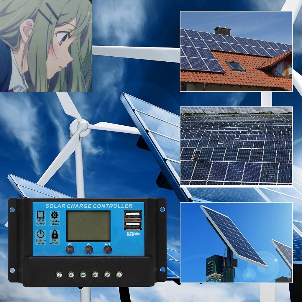Jual Solar Charge Controller LCD LED Display Solar Cell PWM 12V 24V 10A ...