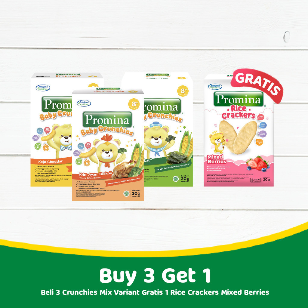 Jual Buy 3 Promina Crunchies All Flavor Free Rice Crackers Mixed ...