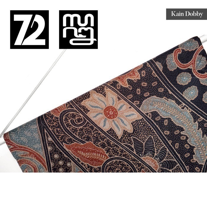 Jual KAIN BATIK PREMIUM Bahan Dobby Warna Hitam Black Motif Kembang ...