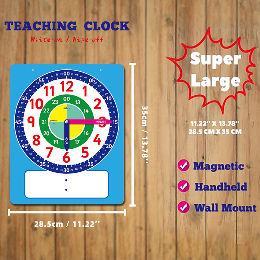 Jual Jam Mainan Anak Belajar Jam Kayu Shape Shorting Clock Wooden ...