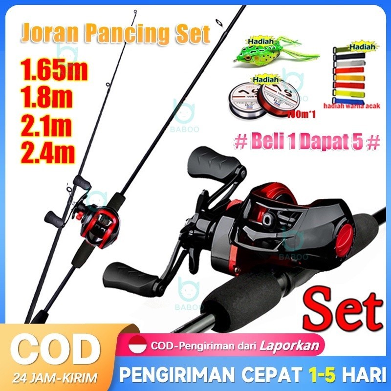 Jual 【# Beli 1 Dapat 5 #】1.65m/1.8m/2.1m/2.4m Pancing Set Lengkap Murah ...